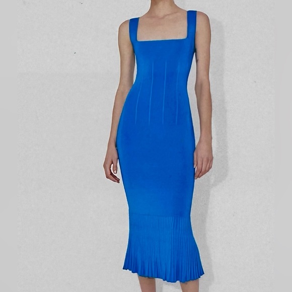 Galvan London Atalanta knitted midi dress - Yellow
